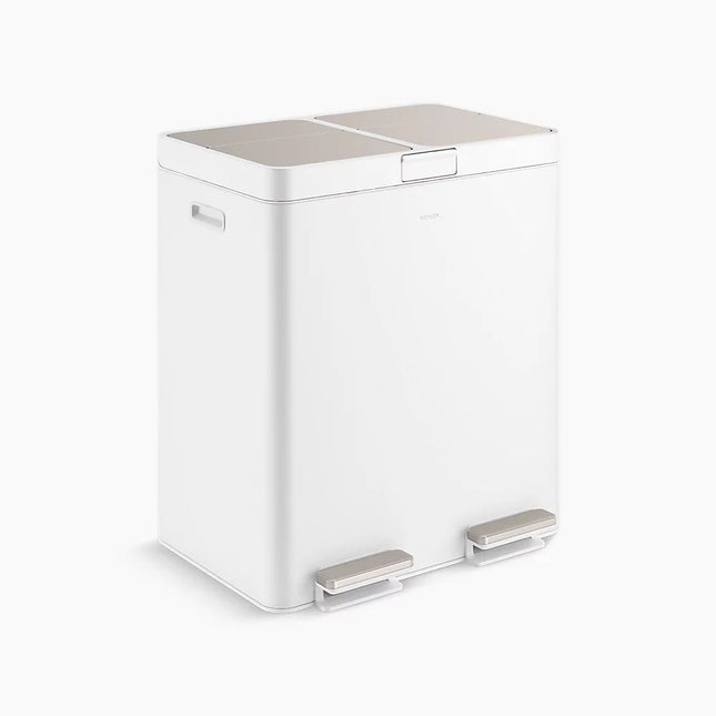 Kohler 82-liter stainless steel dual-bin step trash can K-23828-STW - Plumbing Market