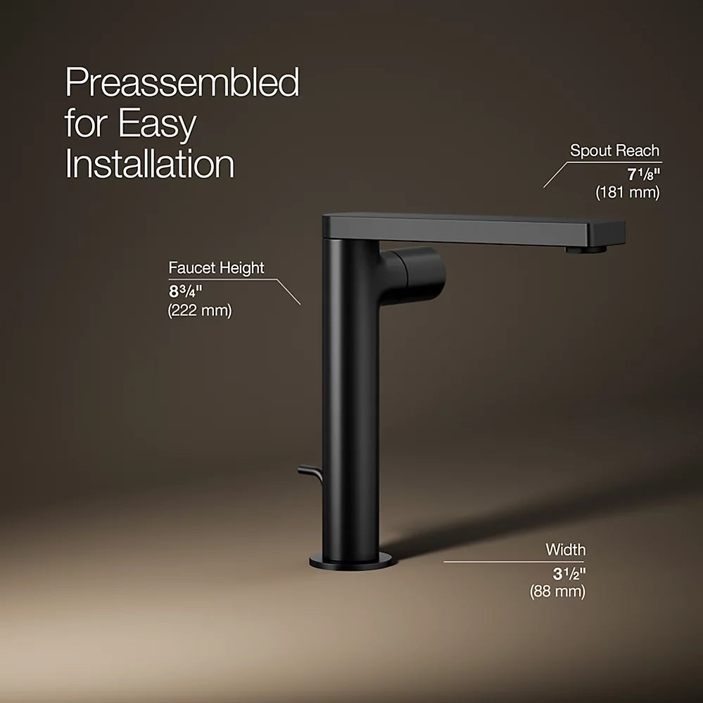 Kohler Composed Tall single-handle bathroom sink faucet with Cylindrical handle, 1.2 gpm K-73159-7-BL - Plumbing Market