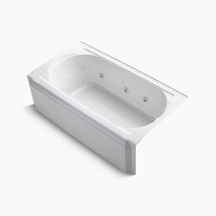 Kohler Memoirs 60" x 33-3/4" alcove heated whirlpool, right drain K-724-H2-0 - Plumbing Market