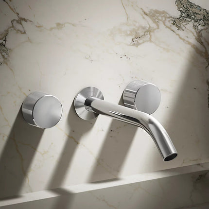 Kohler Components Wall-mount bathroom sink faucet Oyl handle trim K-T77981-8-CP - Plumbing Market