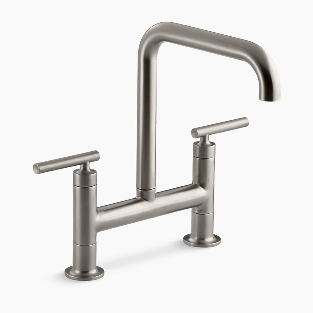 Kohler Purist Two-hole bridge kitchen sink faucet K-7547-4-VS - Plumbing Market
