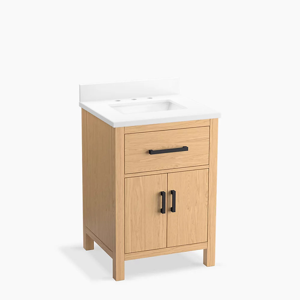 Kohler Kresla 24" bathroom vanity cabinet with sink and quartz top K-40637-BD1-WEK - Plumbing Market
