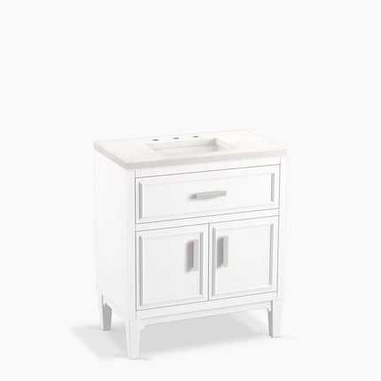 Kohler Southerk 30" bathroom vanity cabinet with sink and quartz top K-33544-ASB-0 - Plumbing Market