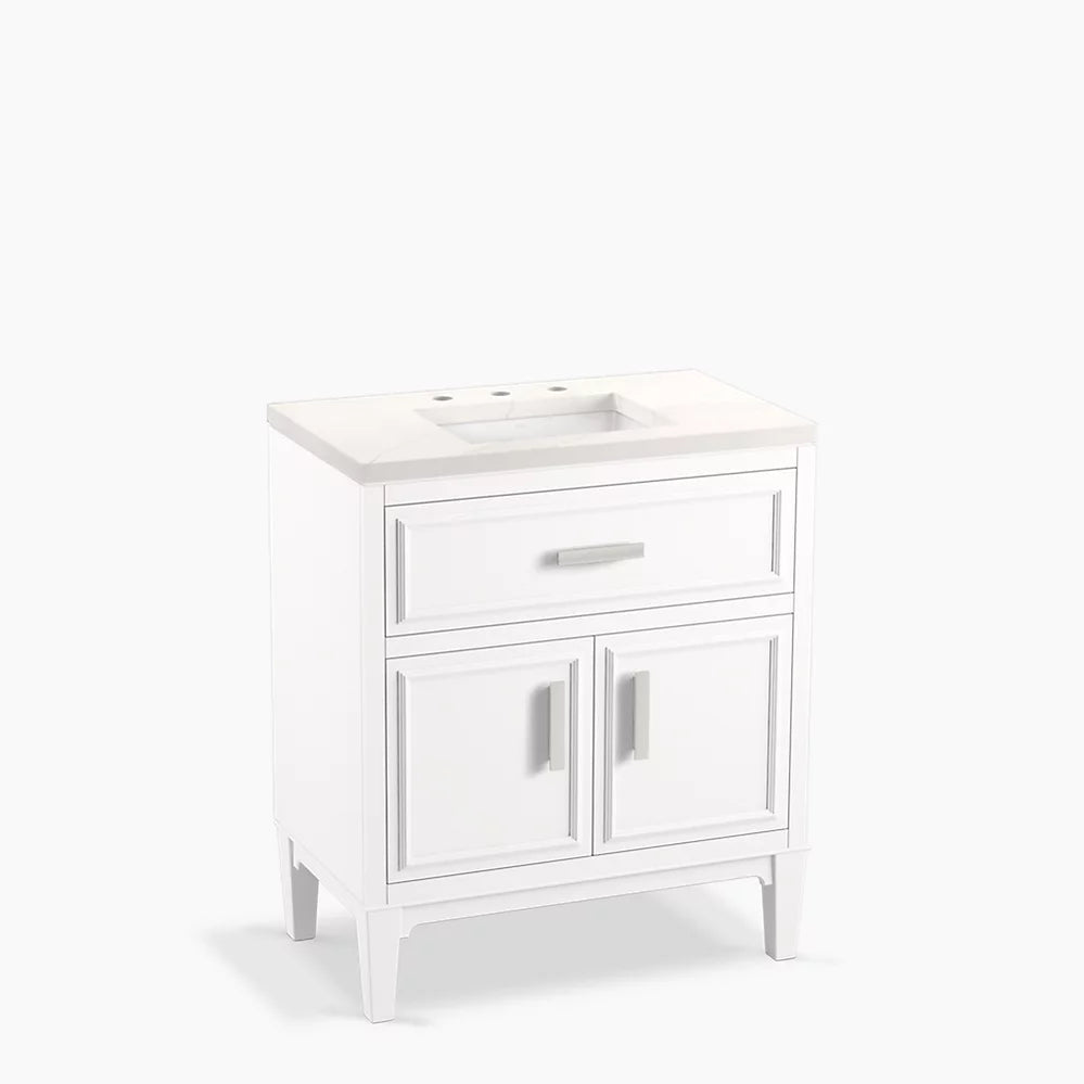 Kohler Southerk 30" bathroom vanity cabinet with sink and quartz top K-33544-ASB-0 - Plumbing Market