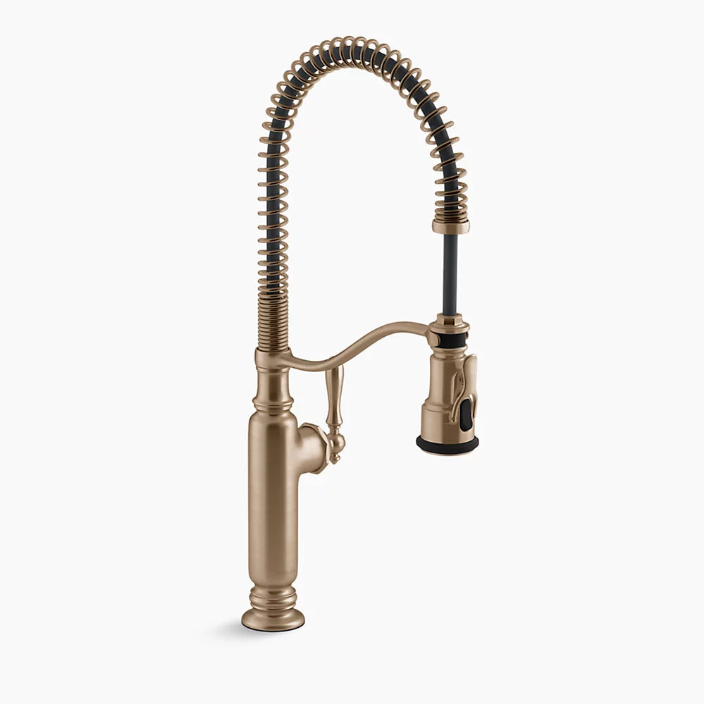 Kohler Tournant Semi-professional kitchen sink faucet with three-function sprayhead K-77515-BV - Plumbing Market