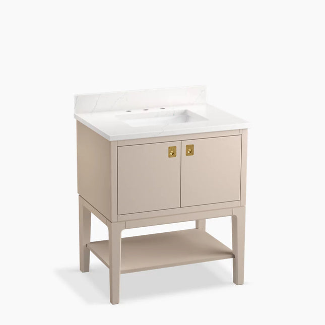 Kohler Seagrove by Studio McGee 30" bathroom vanity cabinet with sink and quartz top K-35025-LWG - Plumbing Market