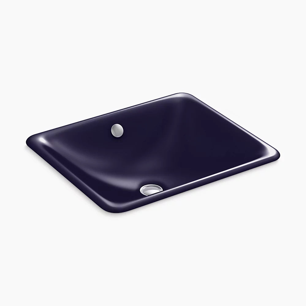 Kohler Iron Plains 18-1/2" rectangular drop-in/undermount bathroom sink K-5400-DGB - Plumbing Market