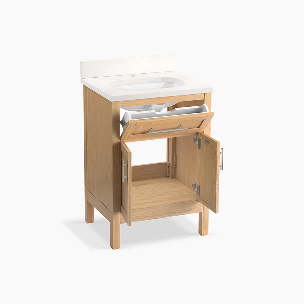 Kohler Hadron 24" bathroom vanity cabinet with sink and quartz top K-39603-ASB-WEK - Plumbing Market