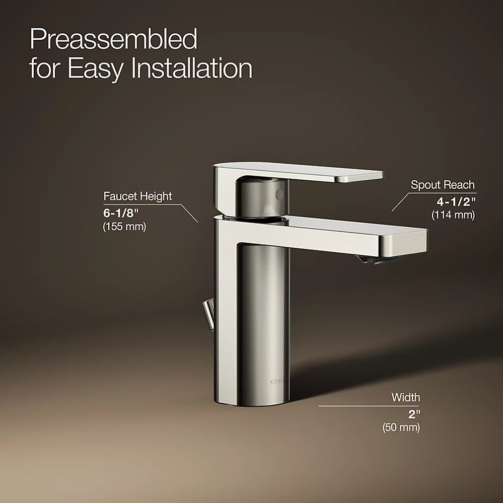 Kohler Parallel Single-handle bathroom sink faucet, 0.5 gpm K-23472-4N-SN - Plumbing Market