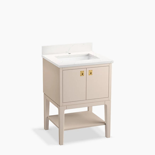 Kohler Seagrove by Studio McGee 24" bathroom vanity cabinet with sink and quartz top K-35024-LWG - Plumbing Market