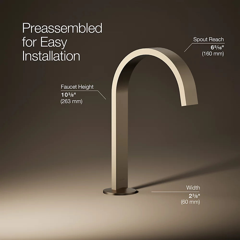 Kohler Components Bathroom sink faucet spout with Ribbon design, 1.2 gpm K-77968-BV - Plumbing Market
