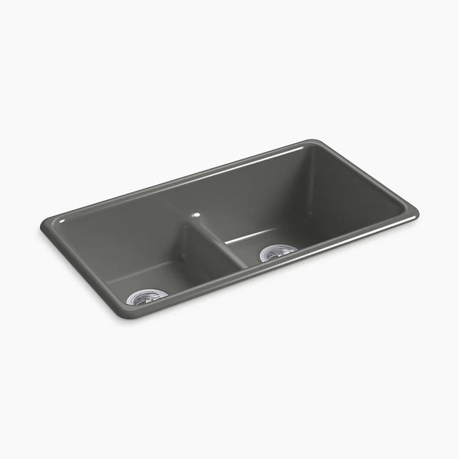 Kohler Iron/Tones Smart Divide 33" top-/undermount double-bowl kitchen sink K-5312-58 - Plumbing Market