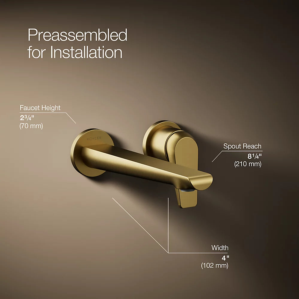 Kohler Avid Wall-mount bathroom sink faucet, 1.2 gpm K-97358-4-2MB - Plumbing Market