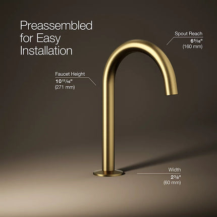 Kohler Components Bathroom sink faucet spout with Tube design, 1.2 gpm K-77967-2MB - Plumbing Market