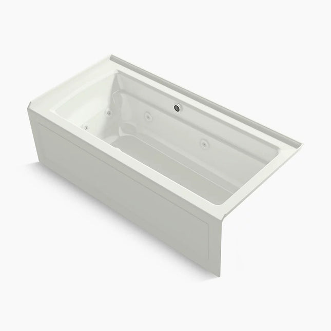 Kohler Archer 66" x 32" alcove Heated BubbleMassage air bath and whirlpool, right drain K-1949-XGHRA-NY - Plumbing Market