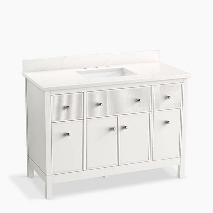 Kohler Malin by Studio McGee 48" bathroom vanity cabinet with sink and quartz top K-35021-0 - Plumbing Market