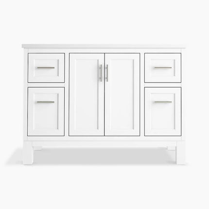Kohler Quo 48" bathroom vanity cabinet with sink and quartz top K-28383-ASB-0 - Plumbing Market