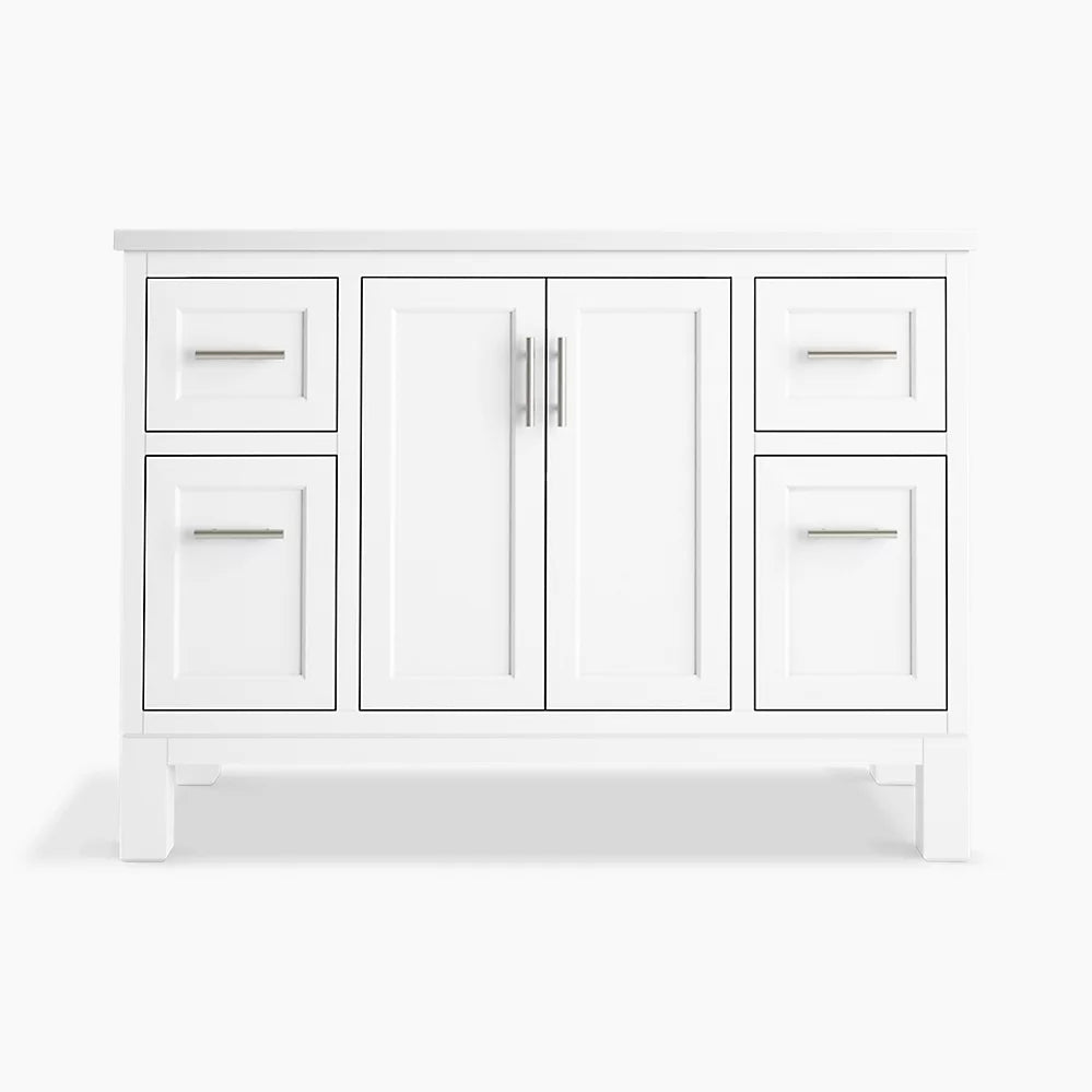 Kohler Quo 48" bathroom vanity cabinet with sink and quartz top K-28383-ASB-0 - Plumbing Market