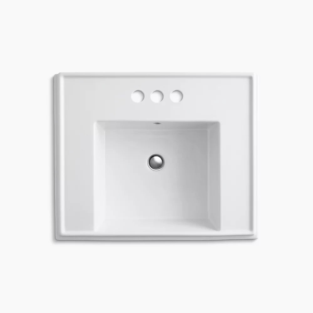 Kohler Tresham 24" square pedestal bathroom sink K-2844-4-0 - Plumbing Market