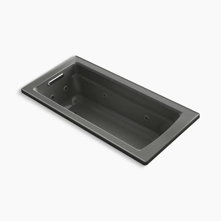 Kohler Archer 66" x 32" drop-in whirlpool bath with Bask heated surface K-1949-W1-58 - Plumbing Market