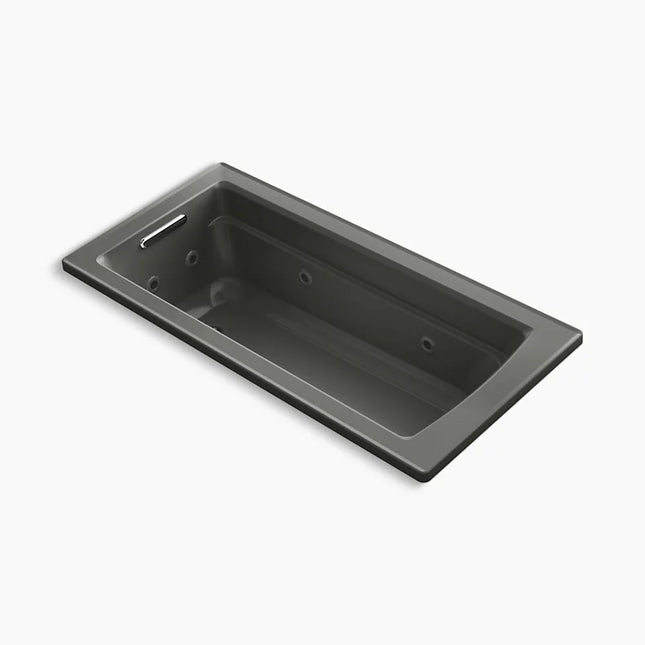 Kohler Archer 66" x 32" drop-in whirlpool bath with Bask heated surface K-1949-W1-58 - Plumbing Market