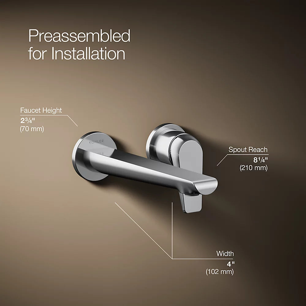 Kohler Avid Wall-mount bathroom sink faucet, 1.2 gpm K-97358-4-CP - Plumbing Market