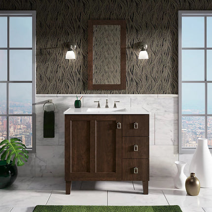 Kohler Poplin 36" bathroom vanity cabinet K-99533-LGR-1WB - Plumbing Market