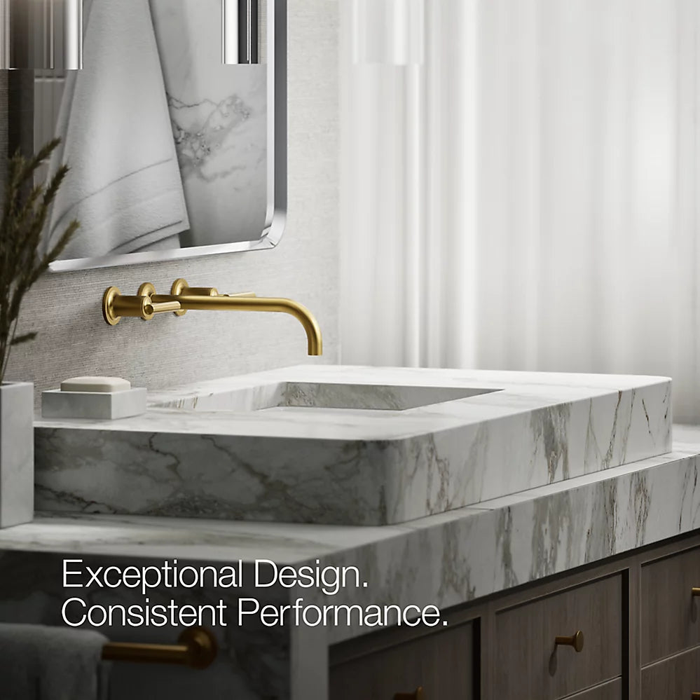 Kohler Purist Wall-mount bathroom sink faucet trim with Lever handles, 1.2 gpm K-T14414-4-2MB - Plumbing Market