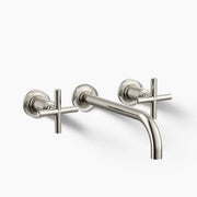 Kohler Purist Wall-mount bathroom sink faucet trim with Cross handles, 1.2 gpm K-T14414-3-SN - Plumbing Market