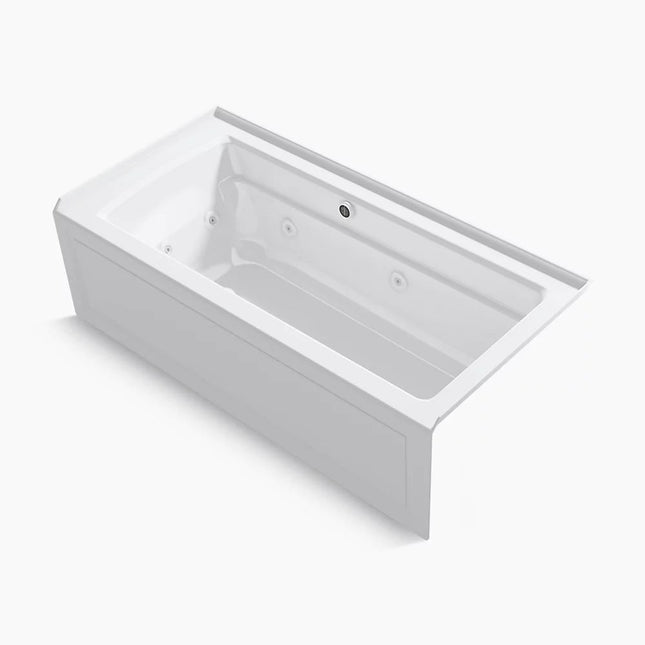 Kohler Archer 66" x 32" alcove Heated BubbleMassage air bath and whirlpool, right drain K-1949-XGHRA-0 - Plumbing Market