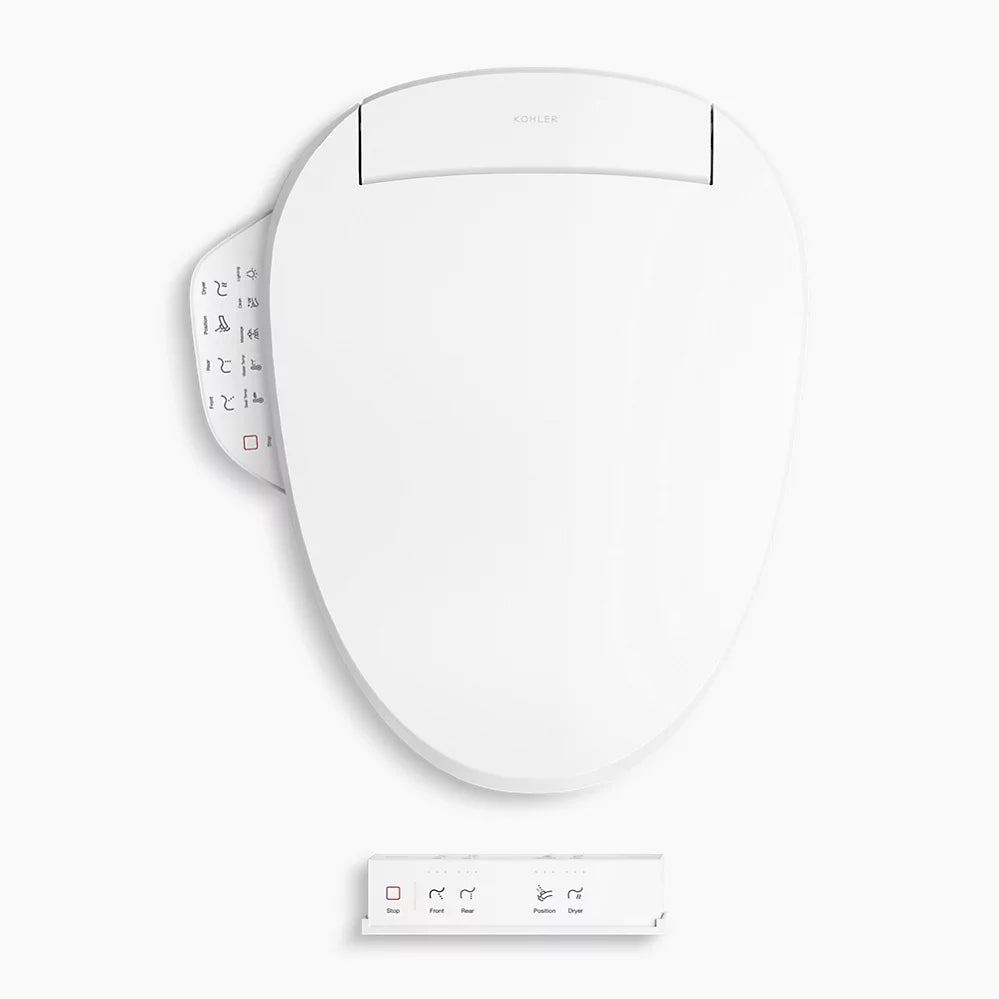 Kohler PureWash E725 Elongated bidet toilet seat with remote control K-28229-0 - Plumbing Market