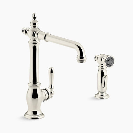 Kohler Artifacts Single-handle kitchen sink faucet with side sprayer K-99265-SN - Plumbing Market