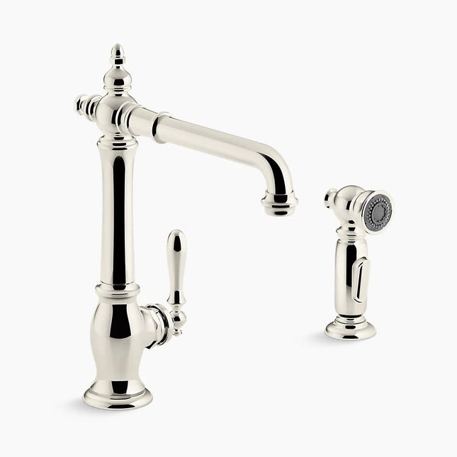 Kohler Artifacts Single-handle kitchen sink faucet with side sprayer K-99265-SN - Plumbing Market