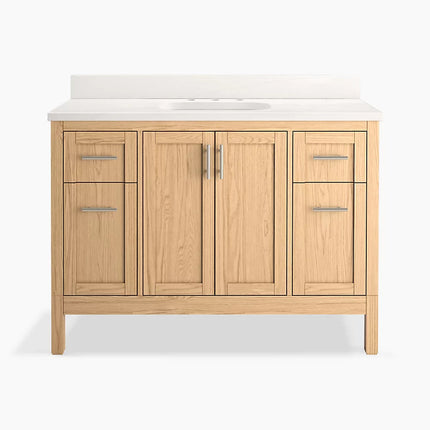 Kohler Hadron 48" bathroom vanity cabinet with sink and quartz top K-39606-ASB-WEK - Plumbing Market