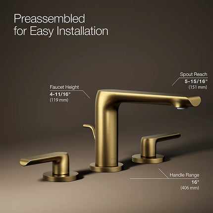 Kohler Avid Widespread bathroom sink faucet, 0.5 gpm K-97352-4N-2MB - Plumbing Market