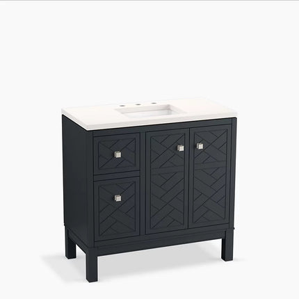 Kohler Beauxline 36" bathroom vanity cabinet with sink and quartz top K-33531-ASB-1WX - Plumbing Market