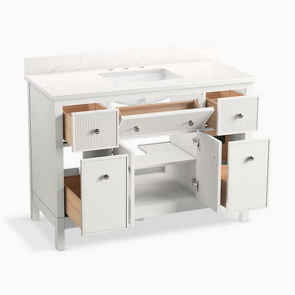 Kohler Malin by Studio McGee 48" bathroom vanity cabinet with sink and quartz top K-35021-0 - Plumbing Market