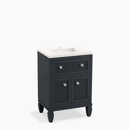 Kohler Hearthaven 24" bathroom vanity cabinet with sink and quartz top K-33535-ASB-1WX - Plumbing Market