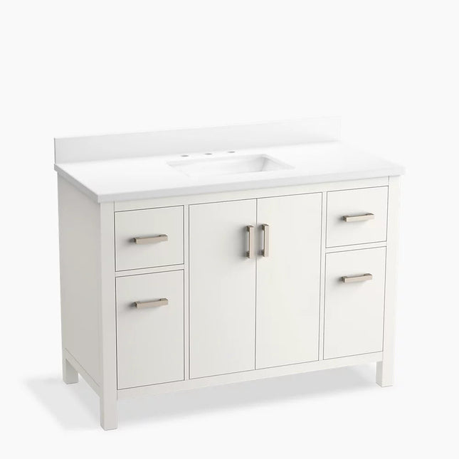 Kohler Kresla 48" bathroom vanity cabinet with sink and quartz top K-40640-BD1-0 - Plumbing Market