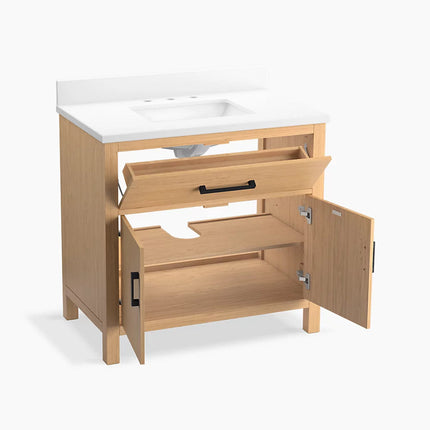 Kohler Kresla 36" bathroom vanity cabinet with sink and quartz top K-40639-BD1-WEK - Plumbing Market