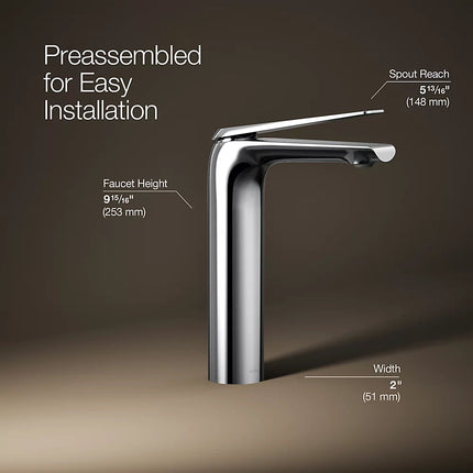 Kohler Avid Tall single-handle bathroom sink faucet, 1.2 gpm K-97347-4-CP - Plumbing Market