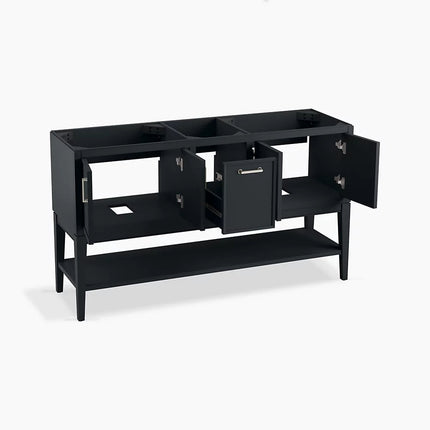 Kohler Winnow 60" bathroom vanity cabinet with sinks and quartz top K-33581-ASB-1WX - Plumbing Market