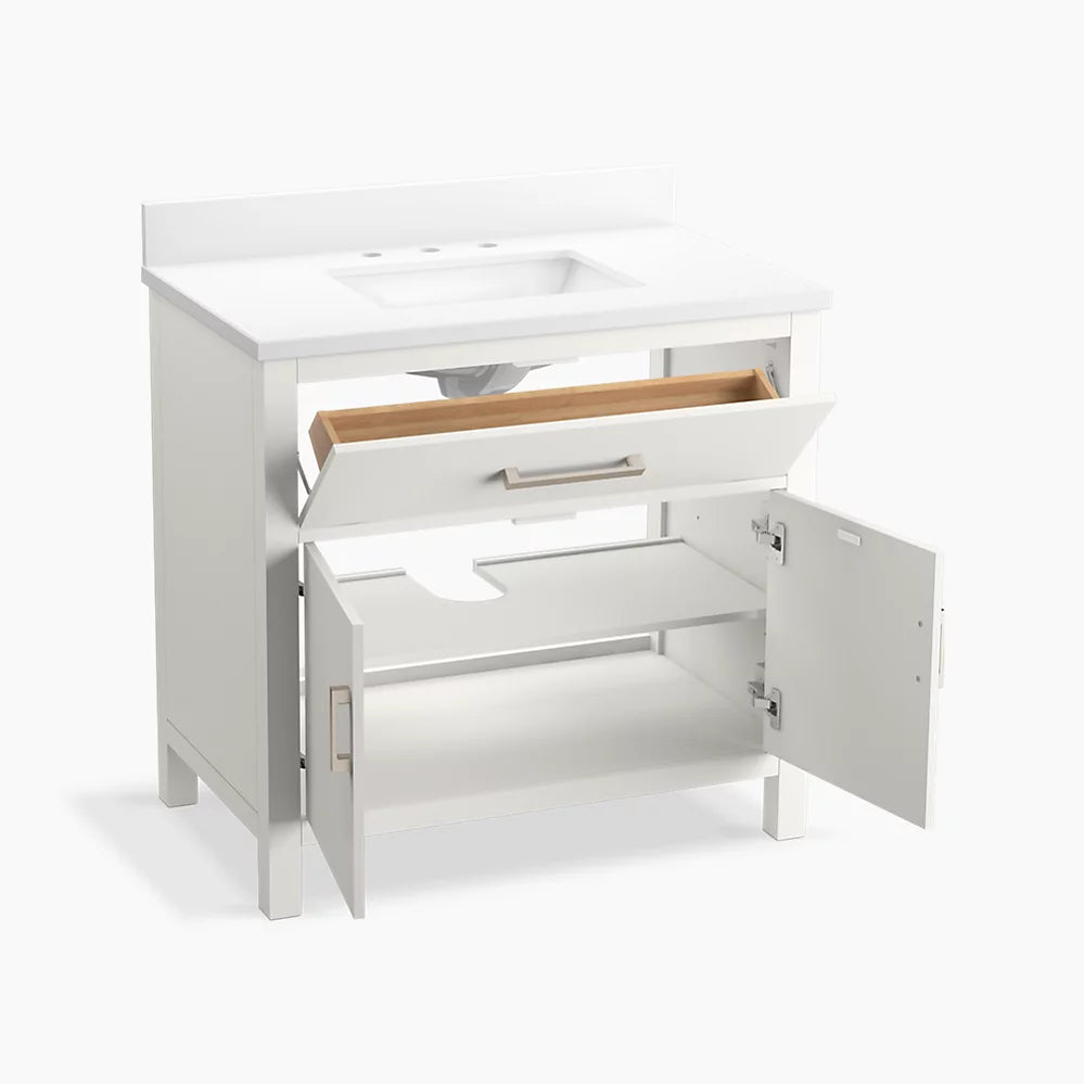 Kohler Kresla 36" bathroom vanity cabinet with sink and quartz top K-40639-BD1-0 - Plumbing Market
