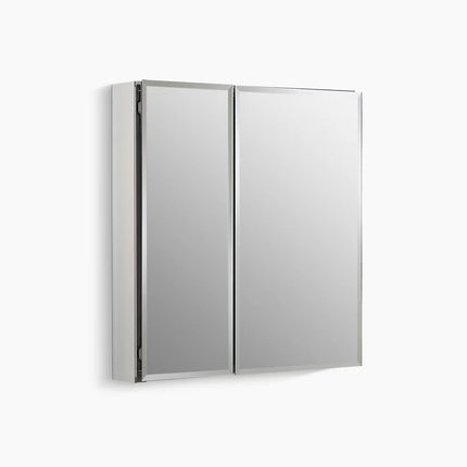 Kohler 25" W x 26" H aluminum two-door medicine cabinet with mirrored doors, beveled edges K-CB-CLC2526FS - Plumbing Market