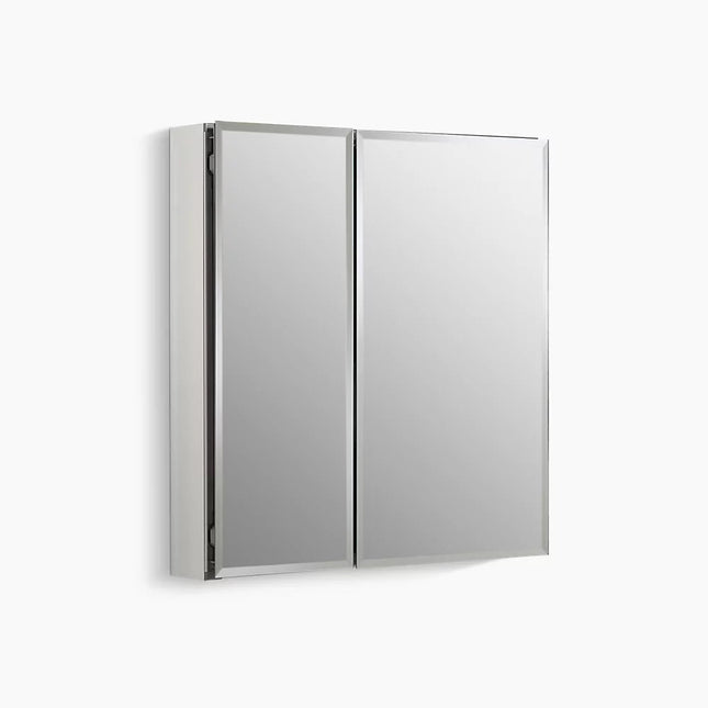Kohler 25" W x 26" H aluminum two-door medicine cabinet with mirrored doors, beveled edges K-CB-CLC2526FS - Plumbing Market