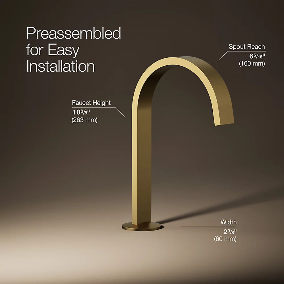 Kohler Components Bathroom sink faucet spout with Ribbon design, 1.2 gpm K-77968-2MB - Plumbing Market
