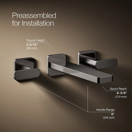 Kohler Parallel Wall-mount bathroom sink faucet trim, 1.2 gpm K-T27120-4-TT - Plumbing Market