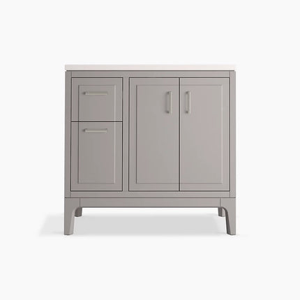 Kohler Seer 36" bathroom vanity cabinet with sink and quartz top K-33553-ASB-1WT - Plumbing Market