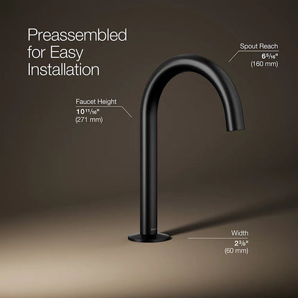 Kohler Components Bathroom sink faucet spout with Tube design, 1.2 gpm K-77967-BL - Plumbing Market