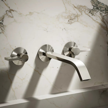 Kohler Components Wall-mount bathroom sink faucet spout with Ribbon design, 1.2 gpm K-T23888-SN - Plumbing Market